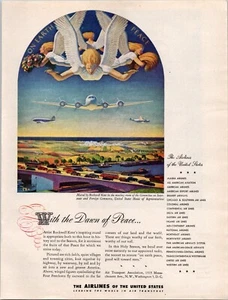 VINTAGE 1944 FLUGGESELLSCHAFTEN DER VEREINIGTEN STAATEN DRUCKANZEIGE - Bild 1 von 1