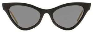 New GUCCI GG0597S 001 Black Plastic Frame Gray Solid Tint Lens Sunglasses - Picture 1 of 2