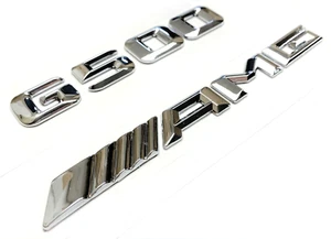 #1 G500 + AMG CHROME REPLACEMENT FOR MERCEDES REAR TRUNK EMBLEM BADGE DECAL LID - Picture 1 of 4
