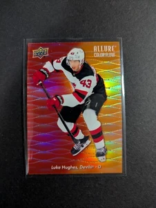23-24 UD Allure Hockey RC Color Flow rot-orange CF-28 Luke Hughes Devils - Bild 1 von 4