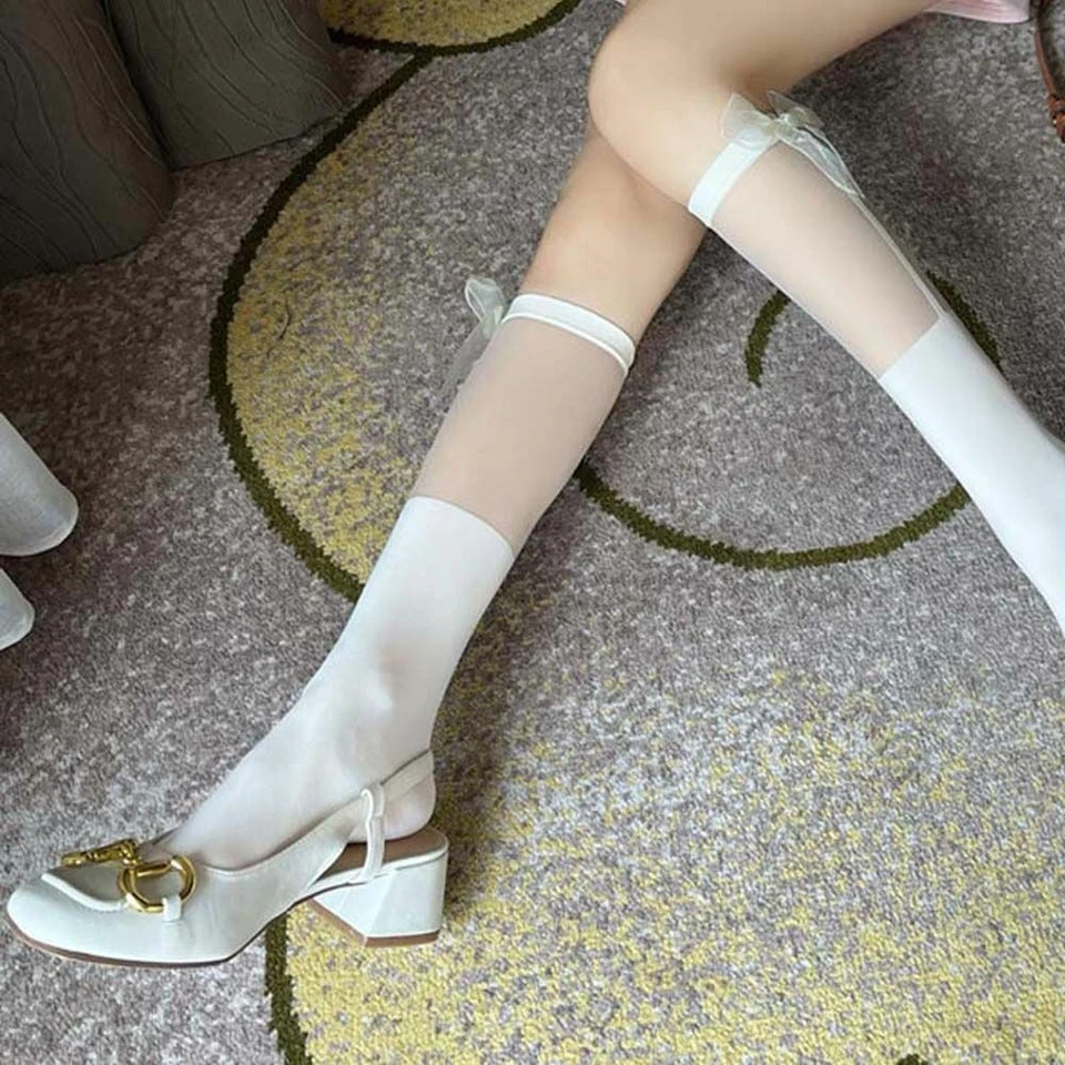 Lazo Cosplay Dulces Damas Calcetines de pantorrilla Lolita Calcetines de rodilla Medias Calcetines para mujer Foto 1 de 4