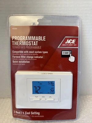 NEW ACE Programmable Thermostat 14142 Heat/1 Cool Setting Model #4693099 - Image 1 of 4