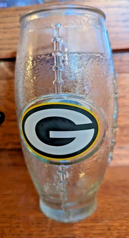 Green Bay Packers 20oz Football Shaped Beer Glass Cover