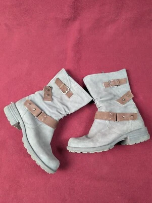 Rockport Botas Talla US 6.5 Casual Cuero Cremallera Lateral Gris Foto 1 de 4