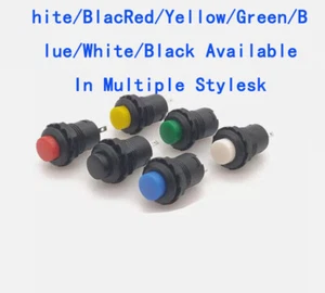 DS-428 427 Circular Button Switch Self-locking Unlocked Red Yellow Blue Button12 - Imagen 1 de 19