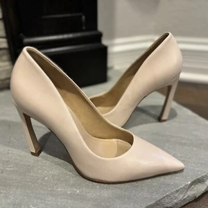 Schutz Pilar Women’s Size 8.5 Rose Nude Leather Pointed Toe 4” Pumps Heels - Picture 1 of 9