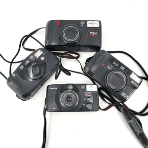 Lot of 4 Point & Shoot 35mm cameras Minolta, Canon,Nikon,Ricoh  Parts Repair - Picture 1 of 6