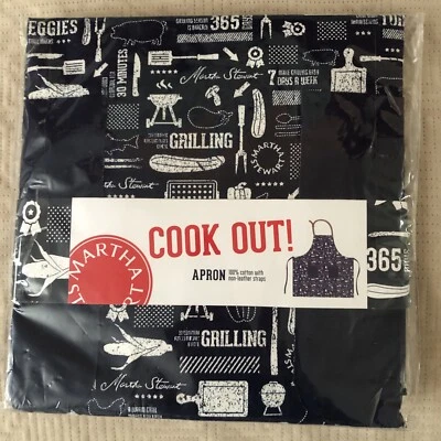 Delantal de cocina Martha Stewart 100 % algodón verano cocinar barbacoa preparación de alimentos papá nuevo con etiquetas Foto 1 de 4