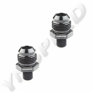 ENVÍO A EE. UU. 2 PIEZAS -10AN macho llamarada a M12x1,25 mm recto adaptador de montaje de combustible negro - Imagen 1 de 5