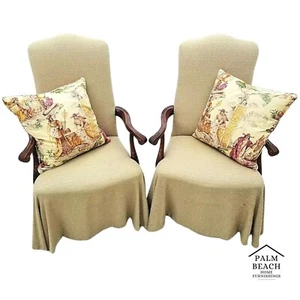 Exceptional Pair of Italian Provincial Throne Host Statement Carved Armchairs - Picture 1 of 12