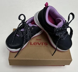 LEVI'S Navy/Lavender Tie Sneakers~Toddler Girls' size 7~NEW IN BOX!! SO CUTE!! - Picture 1 of 9