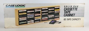 Case Logic Cassette Tape Cabinet 60 Capacity Solid Pine - NEW - Picture 1 of 7