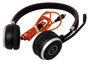 Jabra Evolve 65 Stereofoniczny bezprzewodowy zestaw słuchawkowy Bluetooth z kablem USB - BEZ klucza sprzętowego USB - Zdjęcie 1 z 3