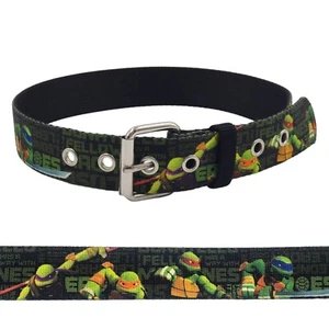 Teenage Mutant Ninja Turtles TMNT Graphic Belt Silver Buckle Boys Youth Size 28" - Picture 1 of 11