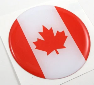 Canada flag Round domed decal emblem Car bike sticker 2.44" - Foto 1 di 2