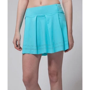 Girls Lululemon Ivivva Game Love Sky Blue Pleated Tennis Golf Skirt, 14 - Picture 1 of 8