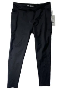Athletic Works Legging Girl's Size Large Black Polyester Pockets Stretched - Picture 1 of 3