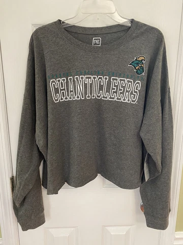 Coastal Carolina Chanticleers Gray Long Sleeve 2XL Size 20 Official Crop T Shirt Cover
