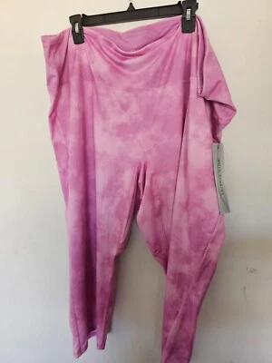 DG2 by Diane Gilman Moss Jersey Knit Tummy Smoothing Leggings Pink 3XT - Image 1 of 2