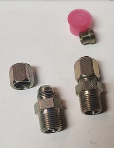 Eaton 3/8"Tube OD x 1/2" MNPT Flared Male Adapters 2 Pack - Picture 1 of 6