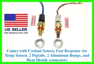 Fits GM Coolant + Fast Air Temperature Sensor + 3/8" Bung Pigtail LSX AIT Temp - Picture 1 of 1