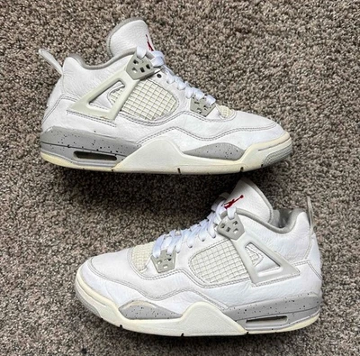 Nike Air Jordan 4 Retro Blanco Oreo Talla 5.5 Juvenil (Talla 7 Para Mujer) Foto 1 de 4