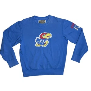 KU Kansas University Jayhawks Distressed Vintage Y2K Sweatshirt Men's Large - Picture 1 of 10