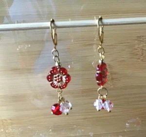 Ohrringe rot Boho inspiriert - Bild 1 von 4