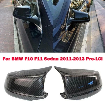 Cubierta de tapa de espejo retrovisor lateral de fibra de carbono para BMW F10 535i 550i 528i 2011-2013 Pre-LCI Foto 1 de 4