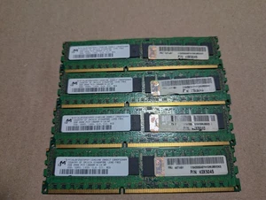 Lot of 4 Micron 2GB 2RX8 PC3-10600R Server Memory MT18JSF25672PDY-1G4D1BA - Picture 1 of 1