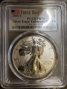 2019 S Bullion Silver Eagles PCGS PR-70 REV PROOF - Picture 1 of 2