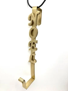 Solid Brass NOEL Wreath Hanger Over Door Holder Vtg Christmas Decor 14.5” HTF - Picture 1 of 13