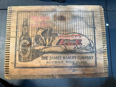 ~1915 Hanley's Peerless Ale Деревянный Ящик для Пива James Hanley Co Providence RI Хороший - Изображение 1 из 4
