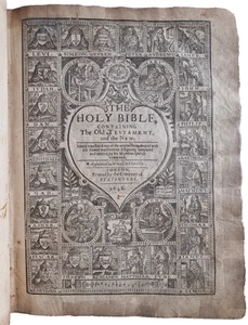 English Civil War Era Holy Bible | KJV | 1648 | Title Pages | Original Boards - Picture 1 of 24