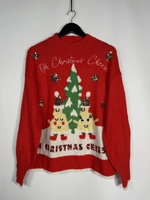 Jersey NEXT CHRISTMAS CHEESE - Mediano - Rojo - Excelente Estado - Mujer’s Foto 1 de 4