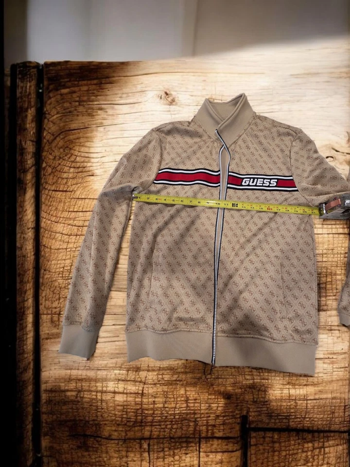 GUESS Tracksuit 2pc Green Velour Crop Jacket and Pants Set Size M - Image 1 of 3