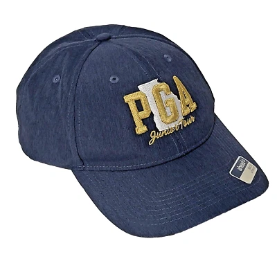 PGA Jr. Tour Golf Hat Cap Georgia Embroidered Blue Gold Adjustable Strap Back - Image 1 of 4