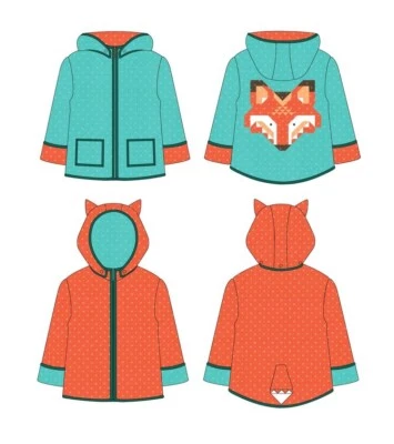 LITTLE FOX COAT Sewing Pattern Quilted Reversible by Bound Co. Sizes 1-10 Years - Image 1 of 4