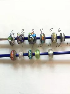 Sterling Cored Glass Murano Handmade Lampwork Bead By Mandy Ramsdell You Choose - Picture 1 of 5
