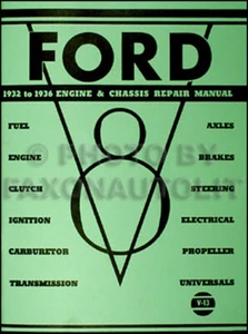 Ford Motor Und Fahrgestell Shop Manuell V8 Reparatur 1932 1933 1934 1935 1936 - Bild 1 von 1