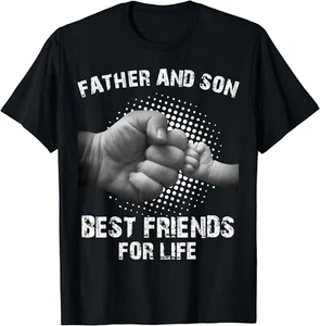 Father Son Best Friends for Life Fist Bump Matching Gift Unisex T-Shirt - Picture 1 of 5