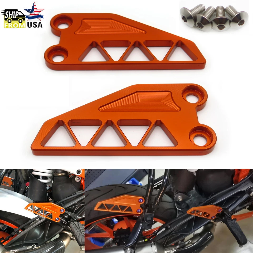 Cubierta de talón 2 clavijas traseras naranja para KTM 250 390 Duke 2017 2018 2019 2020 Foto 1 de 4