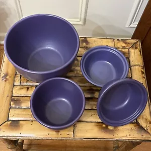 LOT of 4 FOUR CHANTAL Stoneware Serving Bowls PURPLE 2/3/12 cup bowls Rare Color - Picture 1 of 5