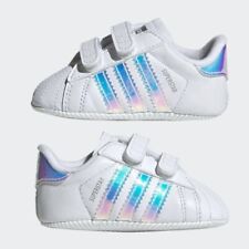 Adidas Superstar Crib Infant Baby Girl Shoes / White / BD8000 / Size 1k