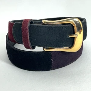 Cinturón vintage años 90 AMIEE LYNN parche cuero gamuza genuino EE. UU. talla S pequeño - Imagen 1 de 11