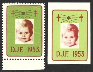 Denmark DJF 1953 Danish Local  Xmas TB Charity Seal Perf + Imperf F/VF-NH - Picture 1 of 1