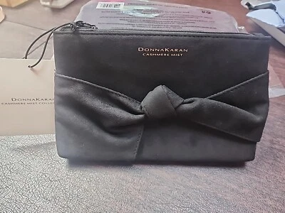 Novo com etiquetas Donna Karan Cashmere Mist cosméticos/bolsa de maquiagem/embreagem arco preto - Imagem 1 de 3