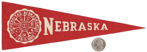 Vintage 1950s Hormel Mini Pennant UNIVERSITY OF NEBRASKA CORN HUSKERS Lincoln NE Cover