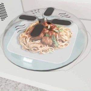 Hover Cover Magnetic Microwave Anti Splatter Cover Plate Guard Lid W/ Steam Vent - Picture 1 of 7