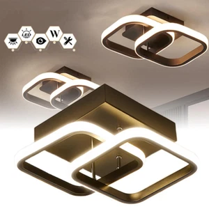 Modern Chic LED Square Ceiling Light Pendant Living Room Bedroom Chandelier - Picture 1 of 18